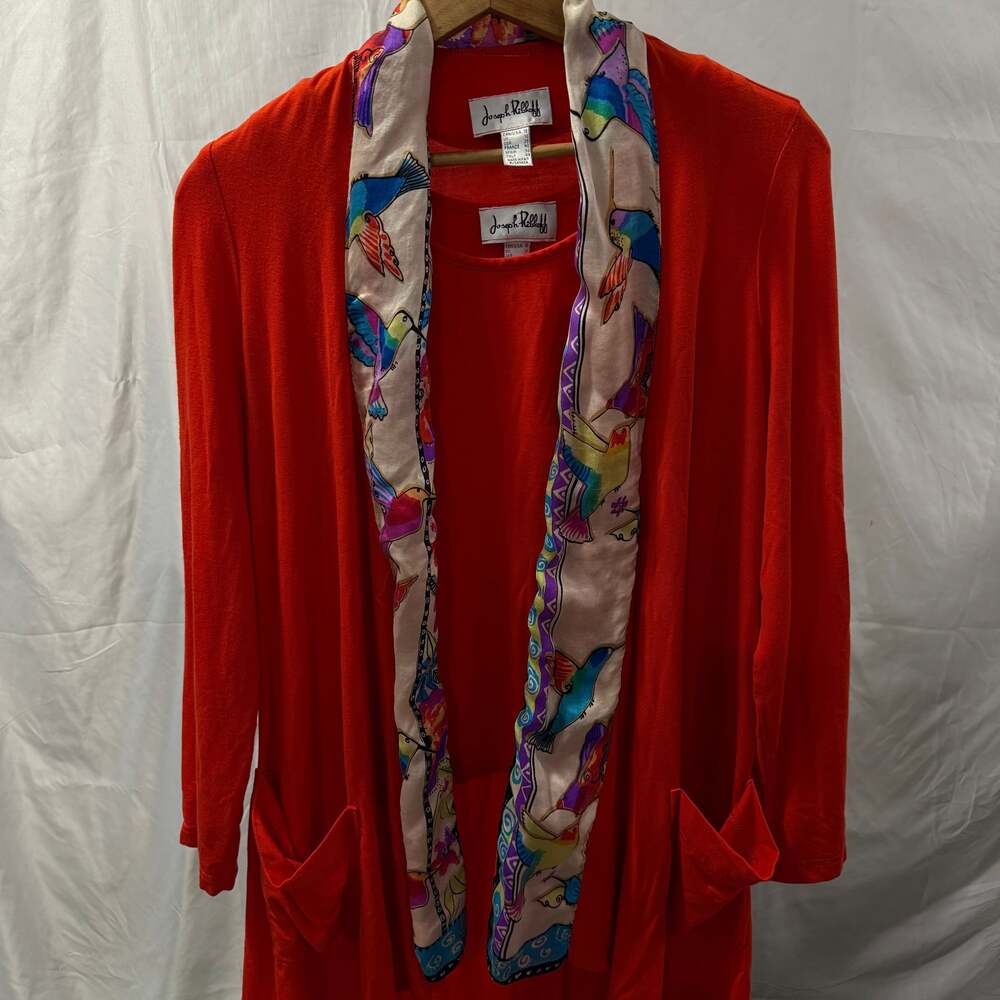Joseph Ribkoff Red Flared Open Blazer Style